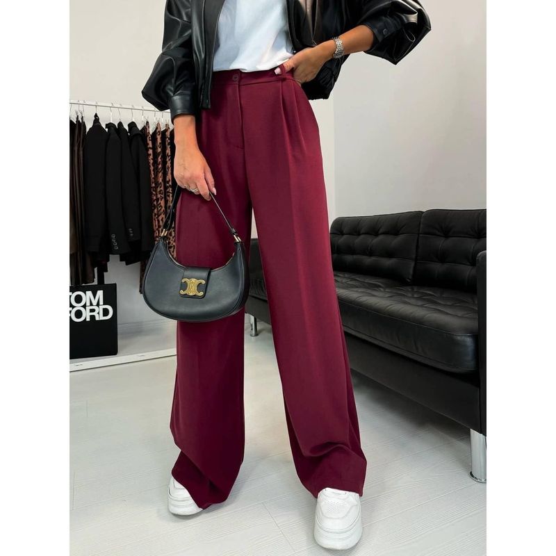 Pantalon large en uni