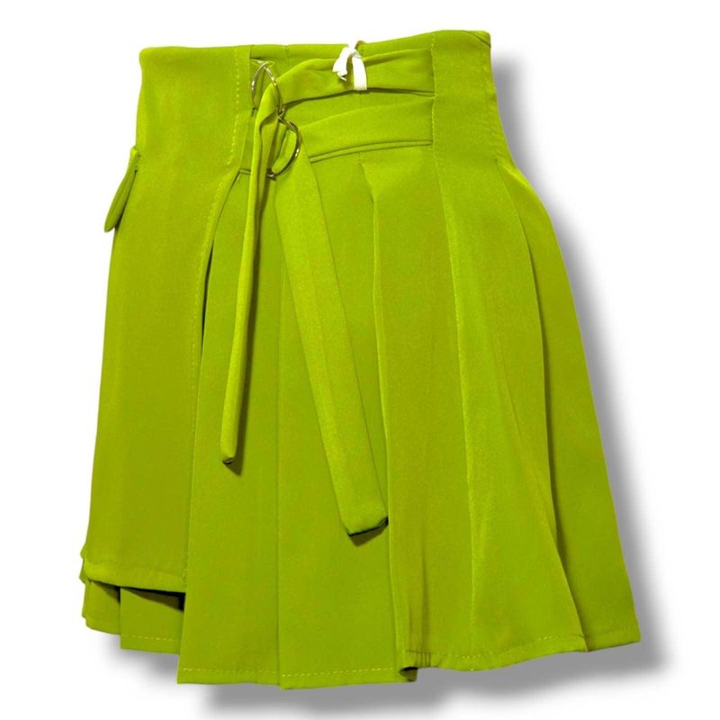 Jupe portefeuille lime éclatante et polyvalente