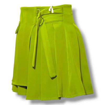 Jupe portefeuille lime éclatante et polyvalente