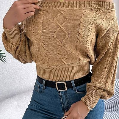 Pull en tricot à épaules dénudées