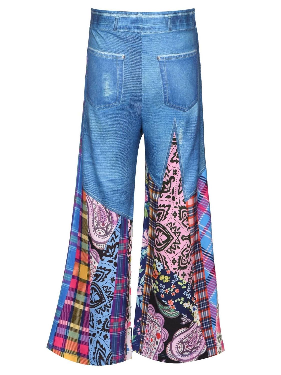 Pantalon large à imprimé denim
