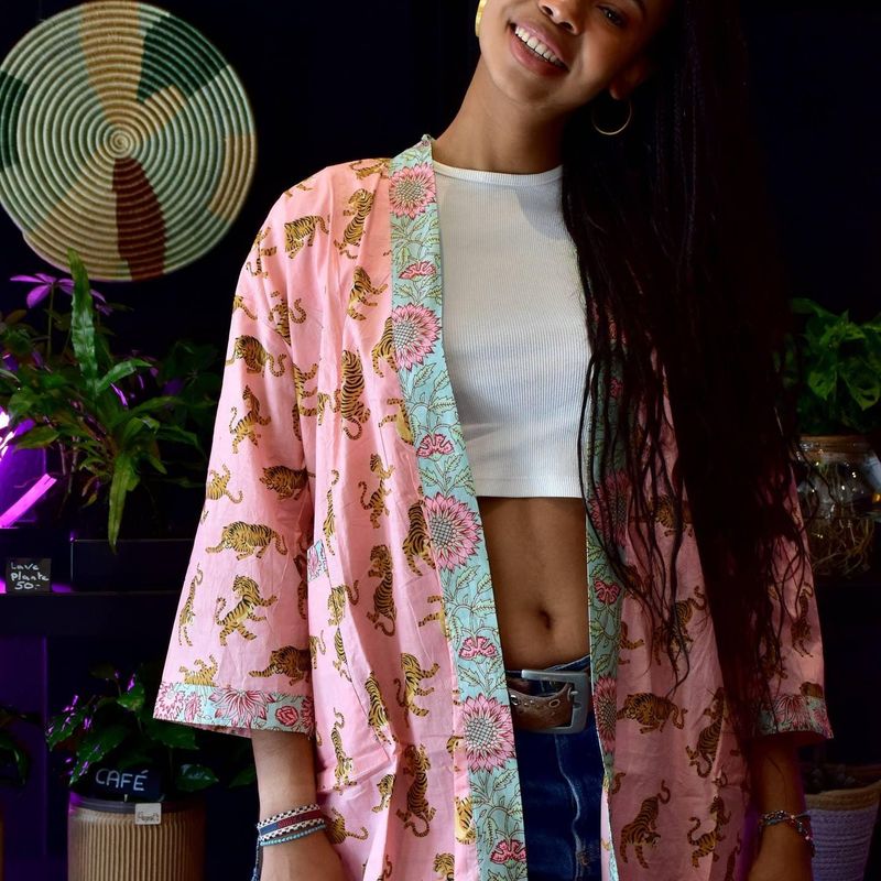 Kimono rose tigre