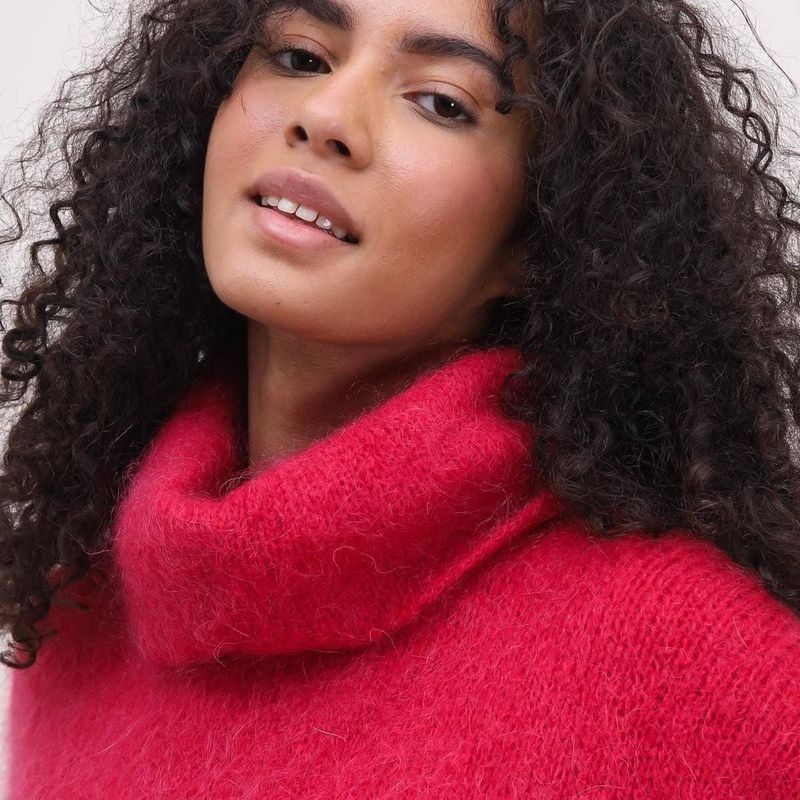 Pull poncho col roulé