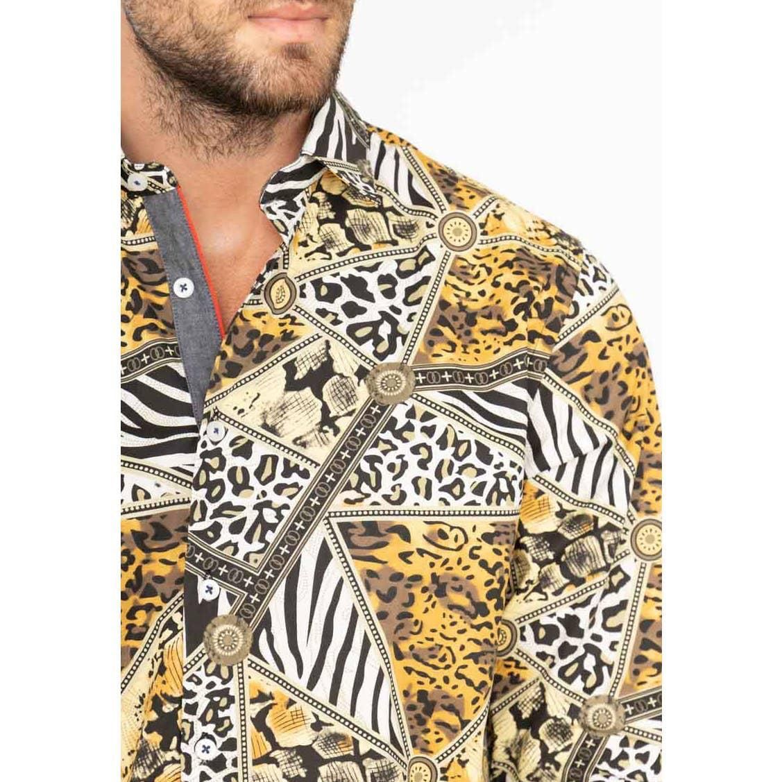 Chemise stretcth motifs panther coupe confort
