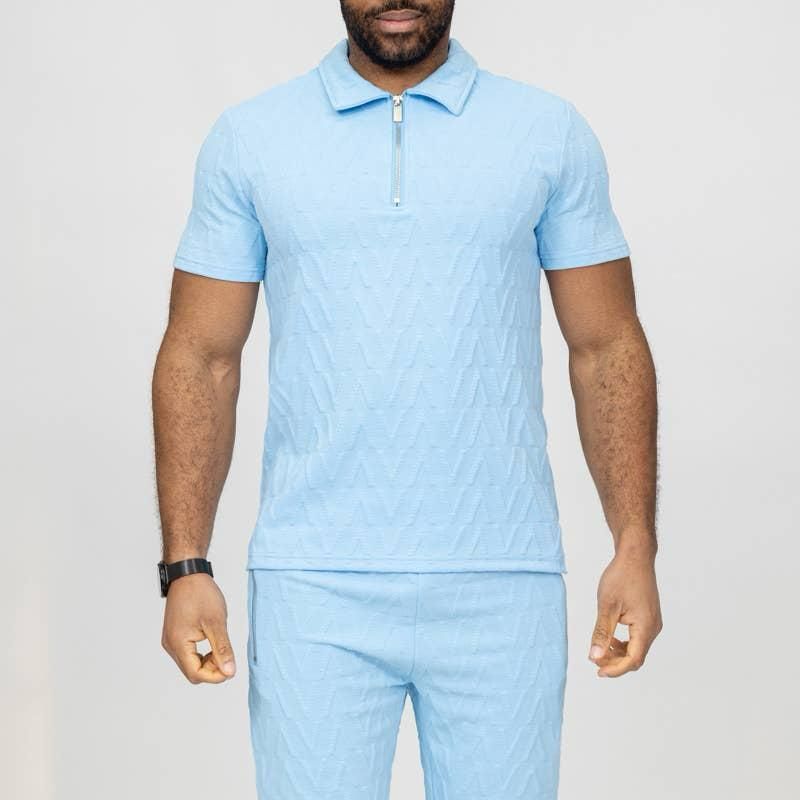 Ensemble polo short avec motif en relief