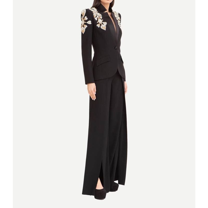 Ensemble blazer et pantalon fleuri chic style élégant