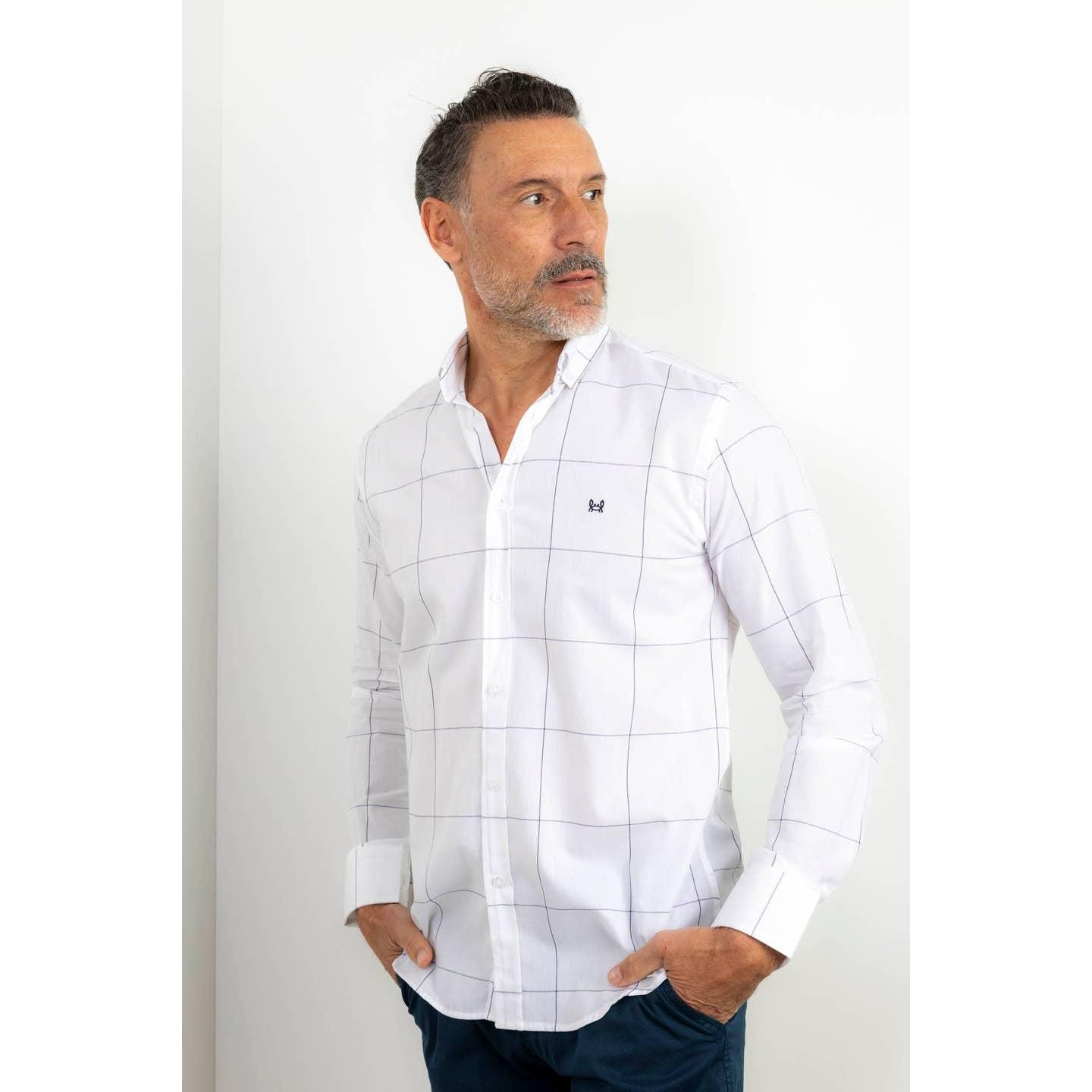 Chemise à carreaux marine carmona