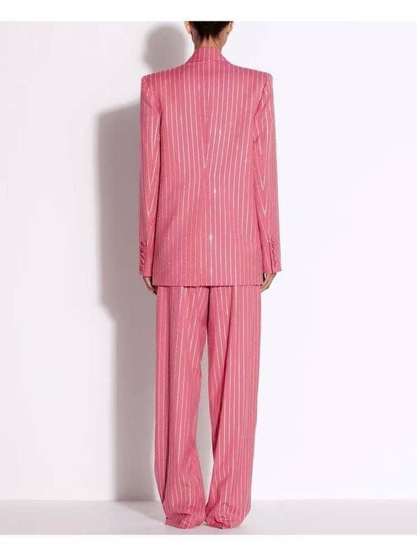 Ensemble blazer et pantalon à rayures chic