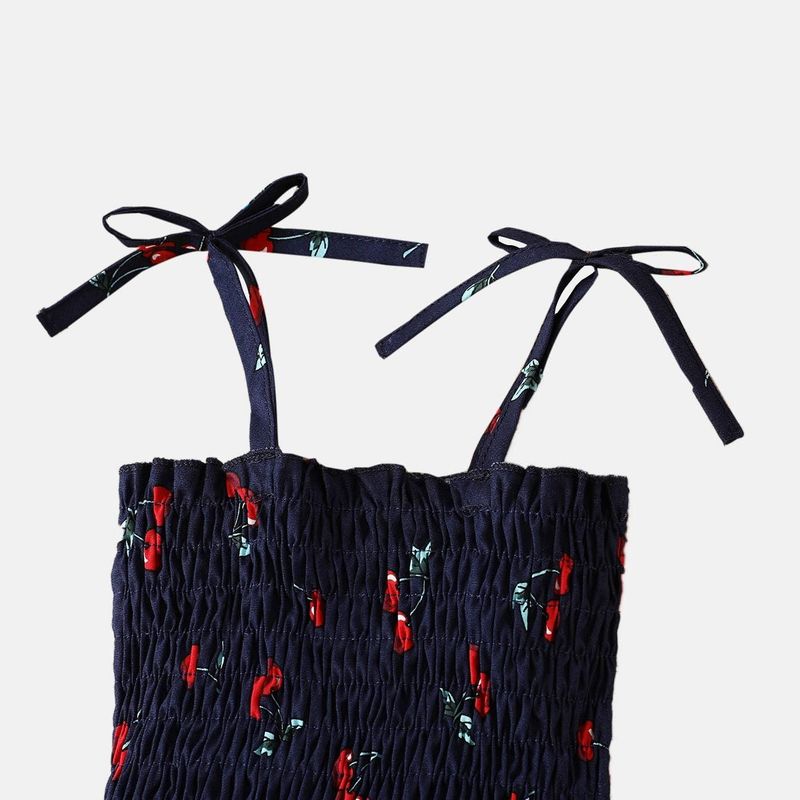 Robe à bretelles imprimée cerises pour bébé fille