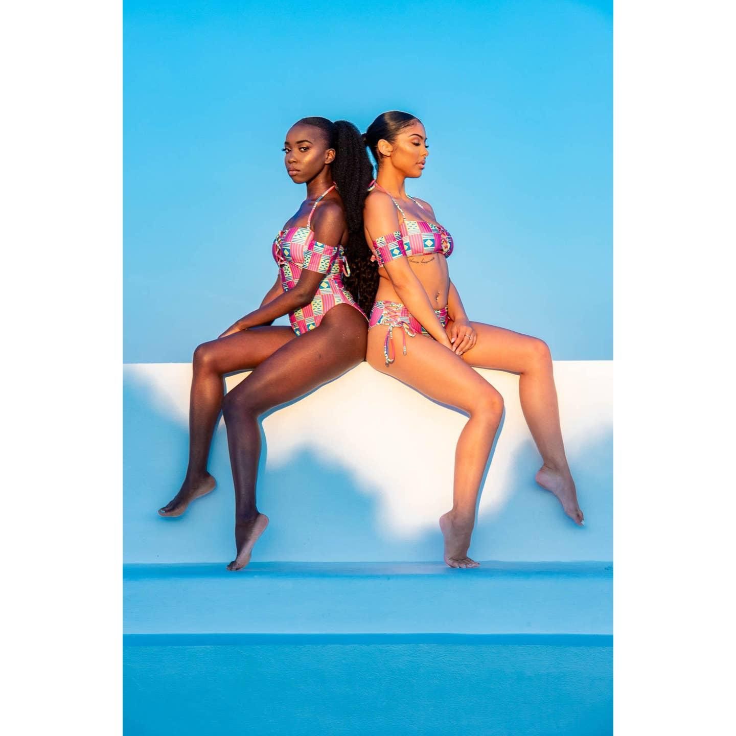 Maillot de bain une pièce Kente africain imprimé