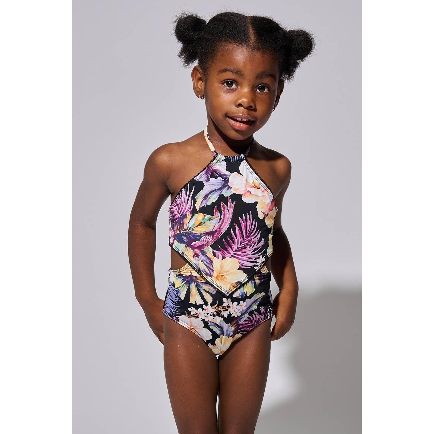 MAILLOT DE BAIN UNE PIÈCE À COL HAUT AVEC OUVERTURE LATÉRALE ET PICO