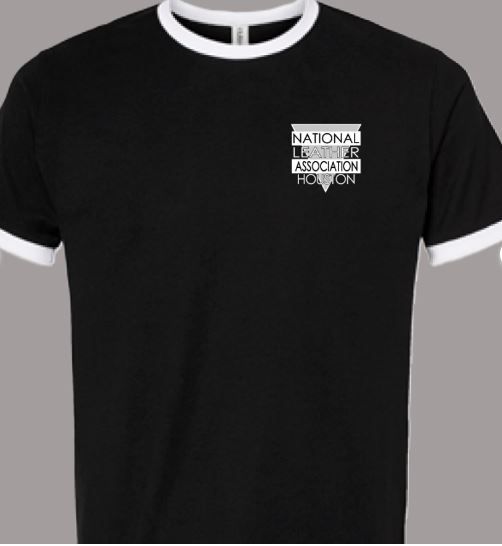 Black Ringer Shirt Left Chest Print