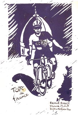 Béatrice de France - Primoz Roglic - Stampa a mano numerata su cartoncino 21x30