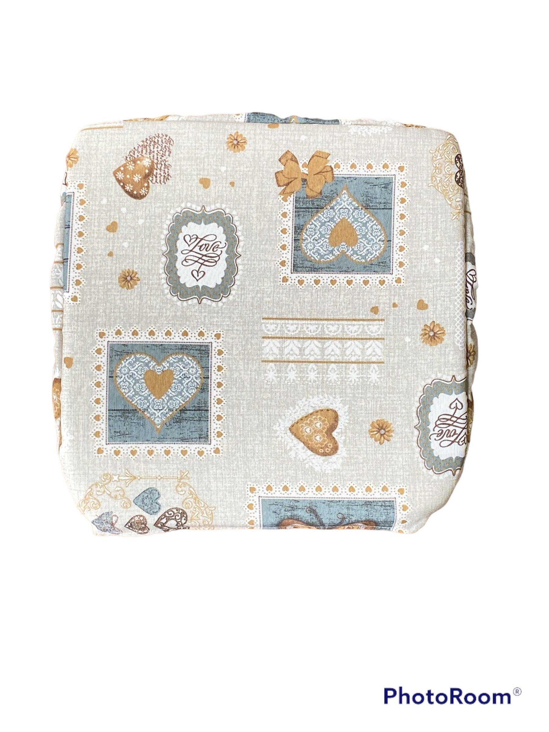 Cuscino Coprisedia con Elastico 40x40cm – Fantasia Love Verde