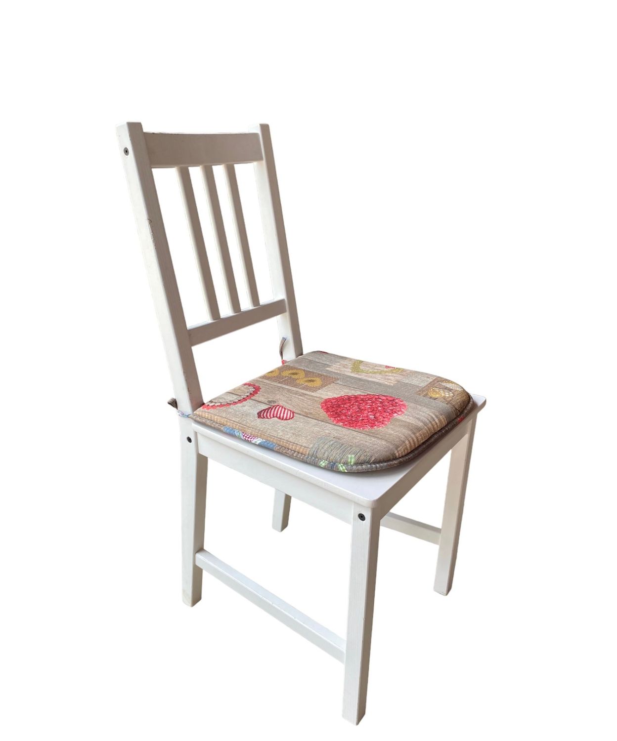 Cuscino Coprisedia Bordato 40x40cm – Fantasia Romantico Cuore Rosso