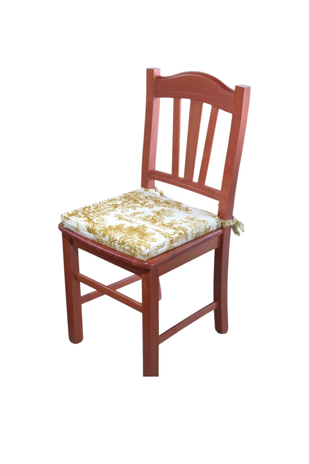 Cuscino Morbidone 40x40cm – Tessuto Panama Toile de Jouy Ocra