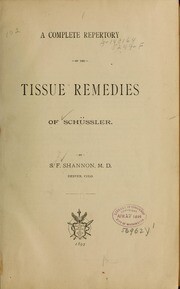 The twelve tissue Remedies of Schüssler*
