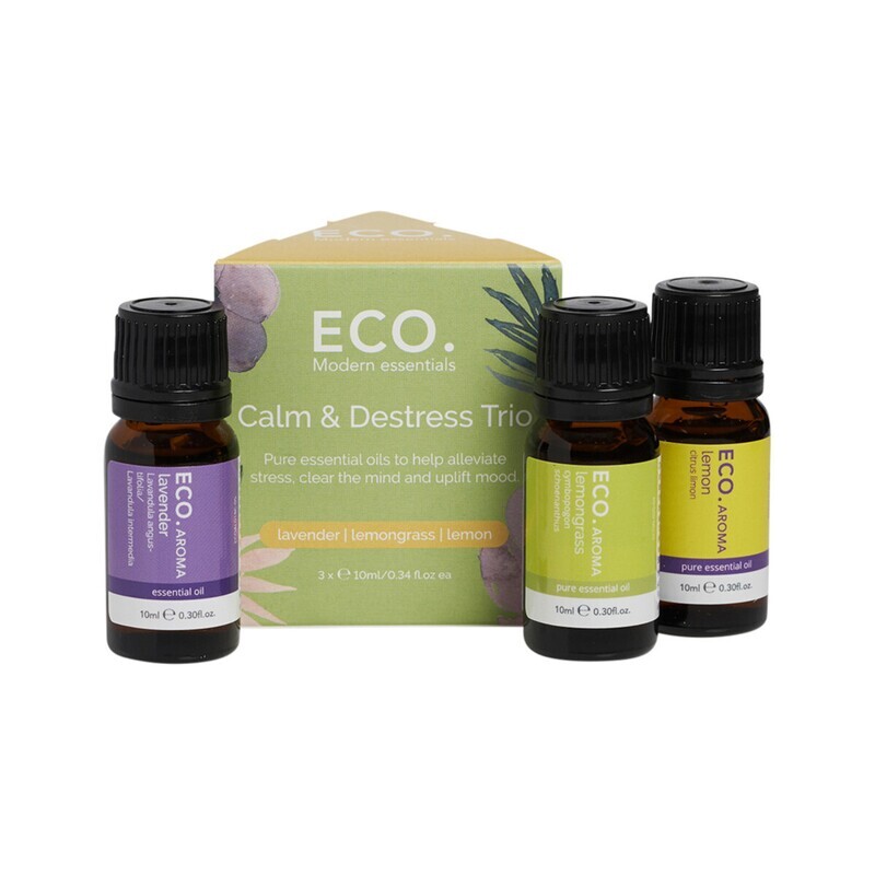 Eco Modern Essentials Aroma Essential Oil Trio Calm & Destress 10ml x 3 Pack