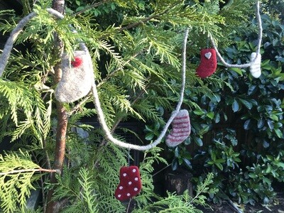 Grey, Red and White Garland Christmas Decoration