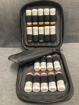 Travel kit with homeopathic remedies