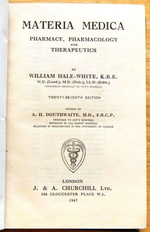 Materia Medica: Pharmacy, Pharmacology and Therapeutics* (Douthwaite) Vintage 1949 edition