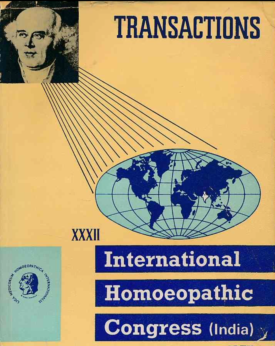 Transactions of the International Homoeopathic congress, 1967 of the International Homoeopathic League (editor Chand)