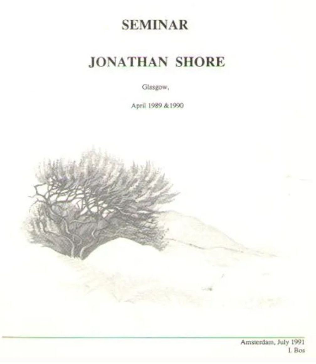Seminar, Jonathan Shore, Glasgow 1989 & 1990* (Shore)