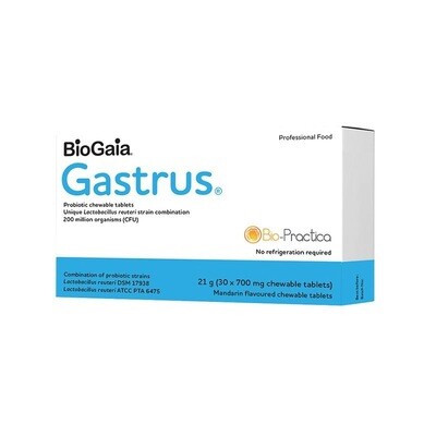 BioGaia Gastrus Probiotic - Mandarin flavour 30 chewable tablets