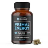 Primal Energy - Grass Fed Beef Liver  - Ancestral Nutrition - 120 Capsules