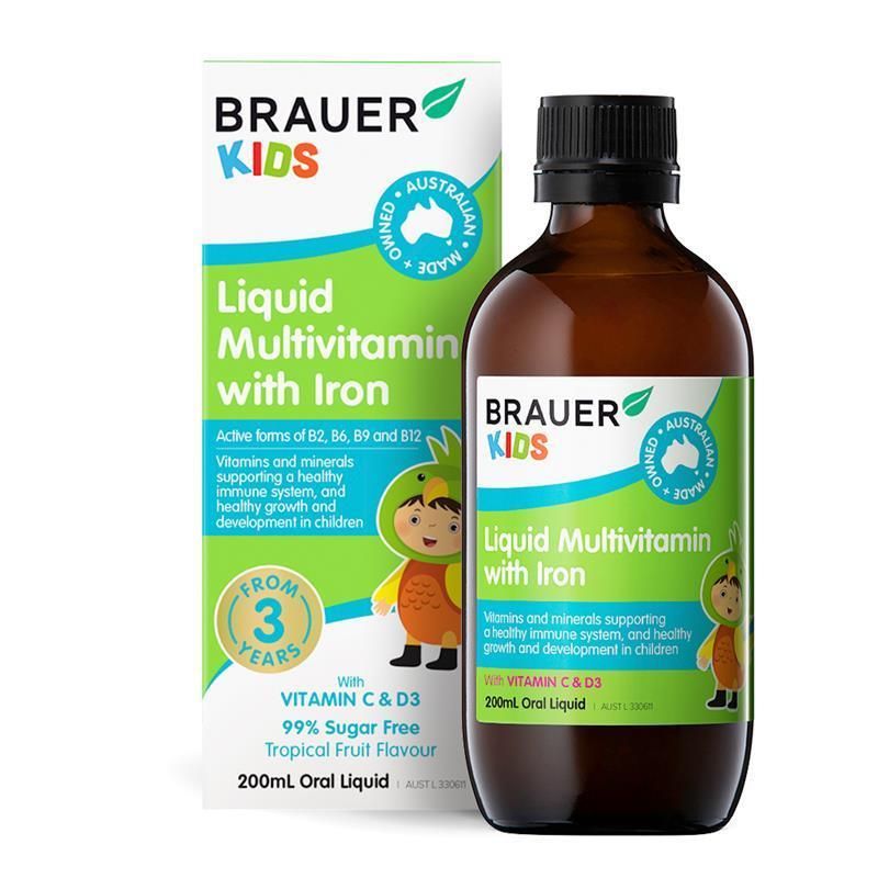 Kids Multivitamin with Iron - Brauer - 200mL Oral Liquid
