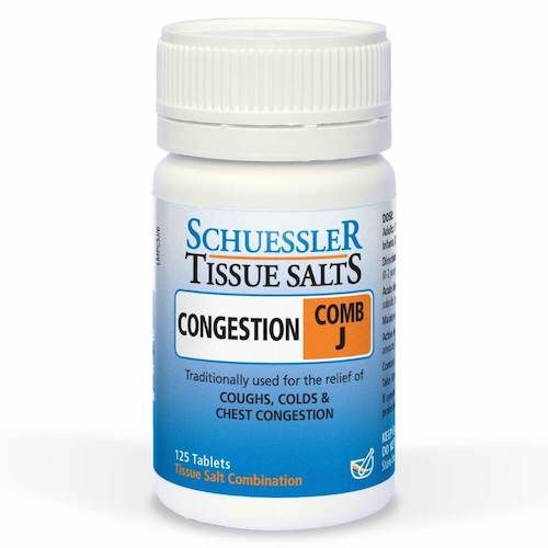 Schuessler Tissue Salts Congestion Comb J - 125 Tablets