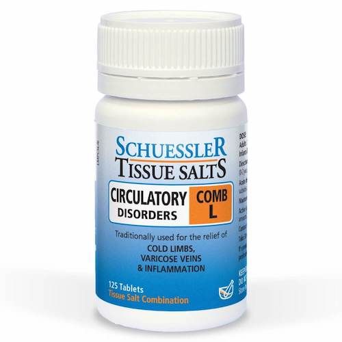 Schuessler Tissue Salts Circulatory Disorders Comb L - 125 Tablets