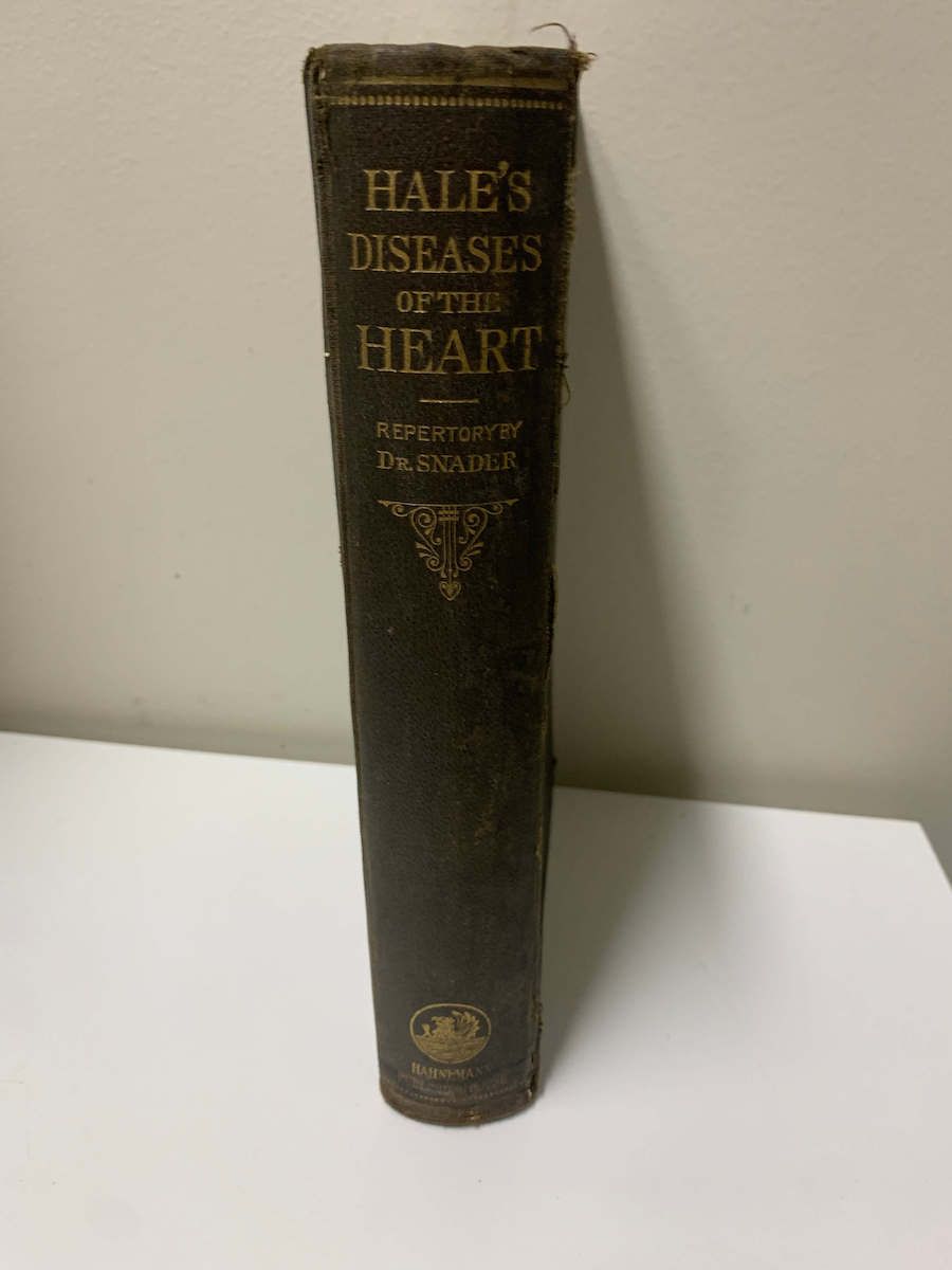 Hale's Diseases of the Heart, Materia Medica by Hale and Repertory by Snader Vintage 1896 edition