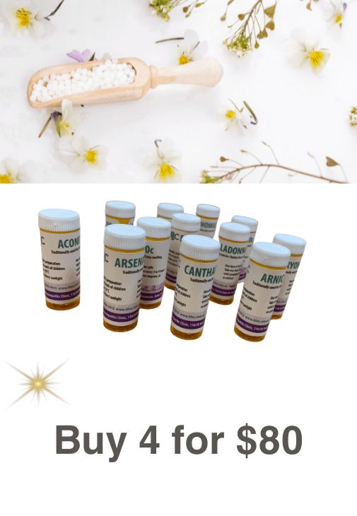 4 x Homeopathic Remedies Granules / Pilules each 8g