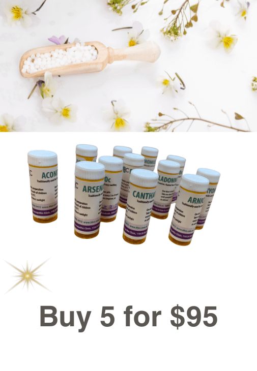 5 x Homeopathic Remedies Granules / Pilules each 8g