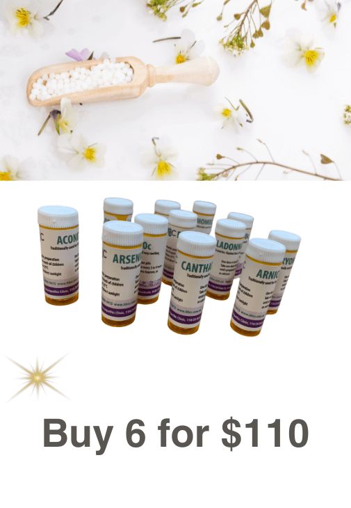 6 x Homeopathic Remedies Granules / Pilules each 8g