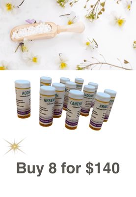 8 x Homeopathic Remedies Granules / Pilules each 8g