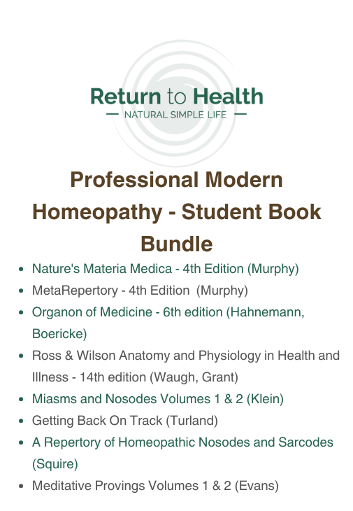 Return to Health - Professional Modern Homeopathy - Student Book Bundle