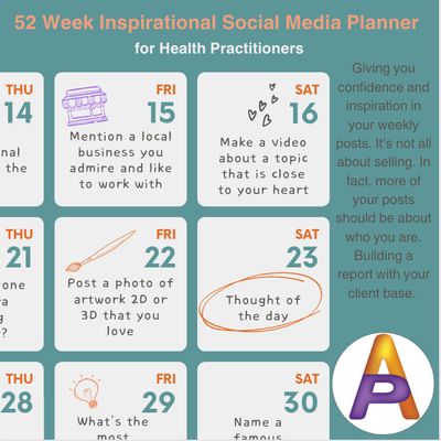 52 Week Inspirational Social Media Planner  for Health Practitioners