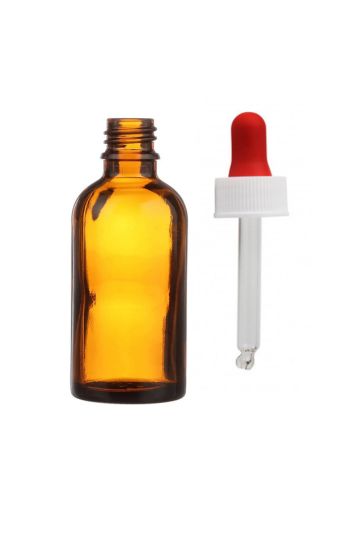 6 x Amber Glass Dropper Bottle 50ml