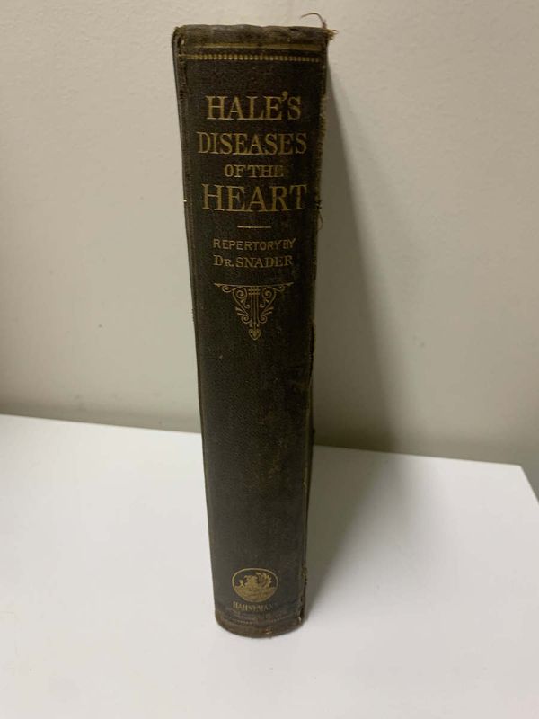 Hale's Diseases of the Heart, Materia Medica by Hale and Repertory by Snader Vintage* (1896 edition)