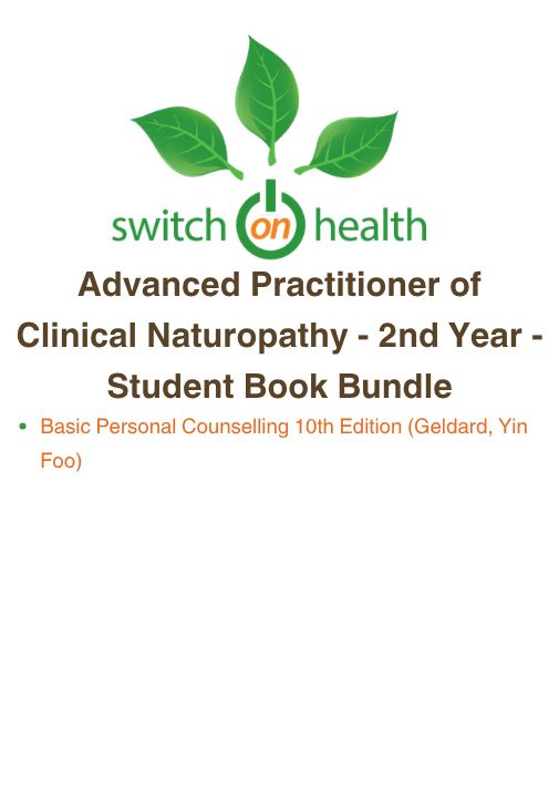 Switch on Health Student Book Bundle - Advanced Practitioner of Clinical Naturopathy - 2nd Year