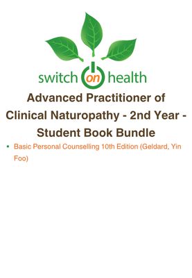 Switch on Health Student Book Bundle - Advanced Practitioner of Clinical Naturopathy - 2nd Year