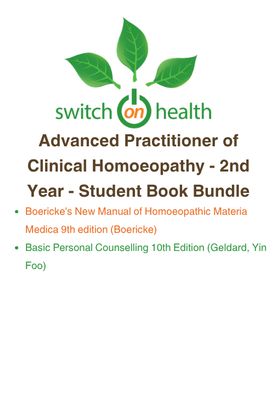 Switch on Health Student Book Bundle - Advanced Practitioner of Clinical Homoeopathy - 2nd Year