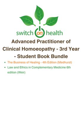 Switch on Health Student Book Bundle - Advanced Practitioner of Clinical Homoeopathy - 3rd Year