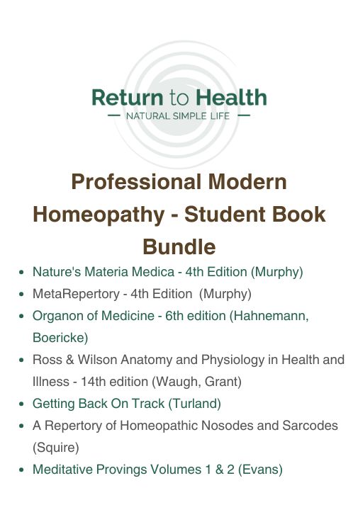 Return to Health - Professional Modern Homeopathy - Student Book Bundle