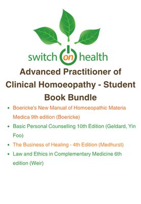 Switch on Health Student Book Bundle - Advanced Practitioner of Clinical Homoeopathy