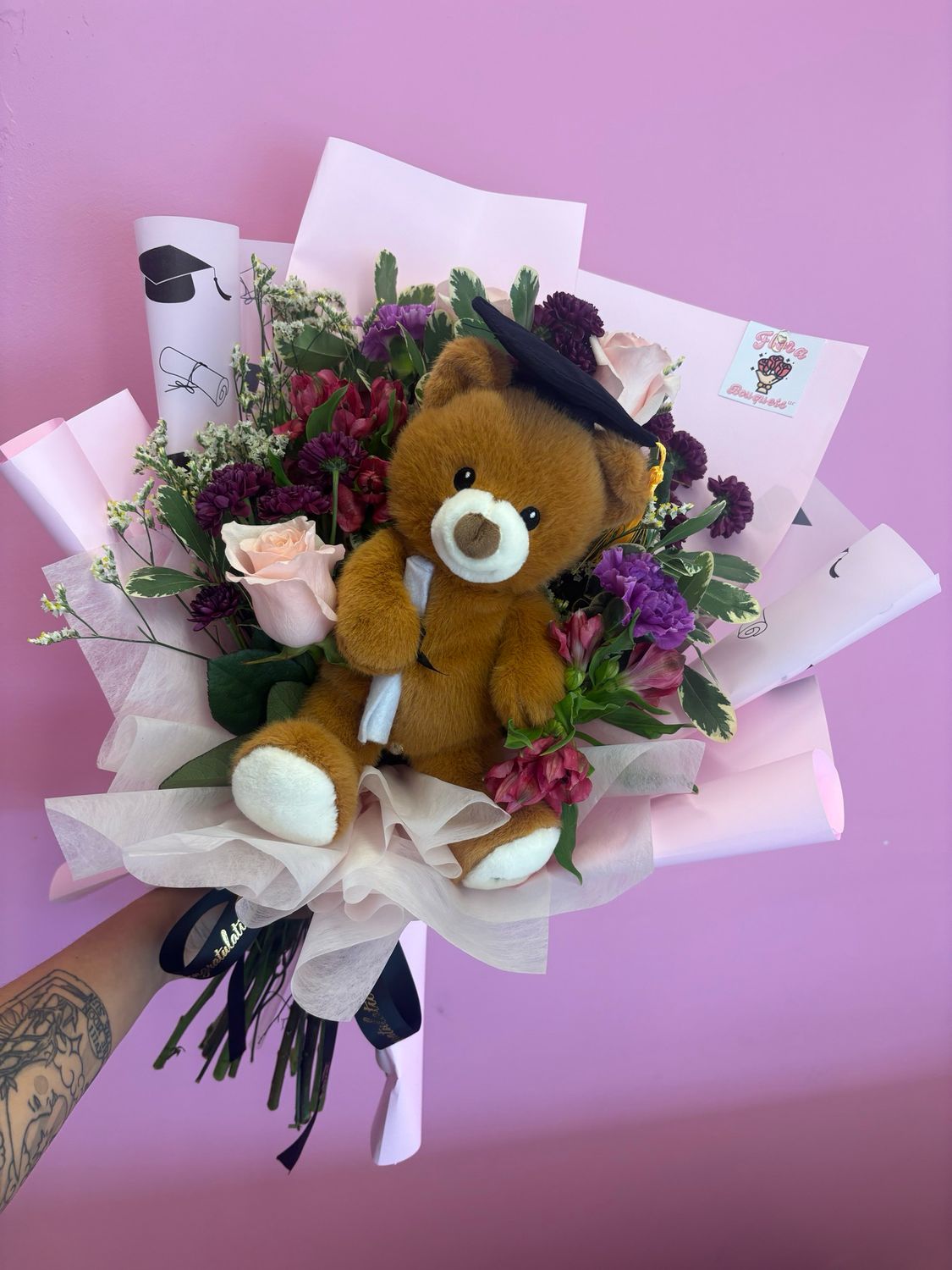 Grad, We Love You Beary Much! - Florist Choice Mix