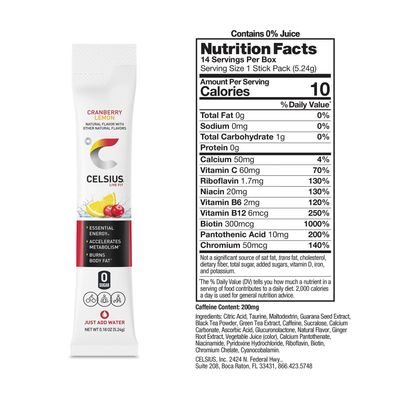 Celsius Cranberry Lemon Stick Single