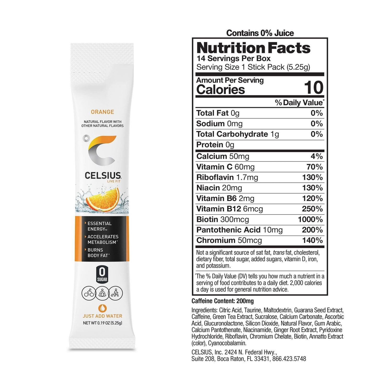 Celsius Orange Stick Single